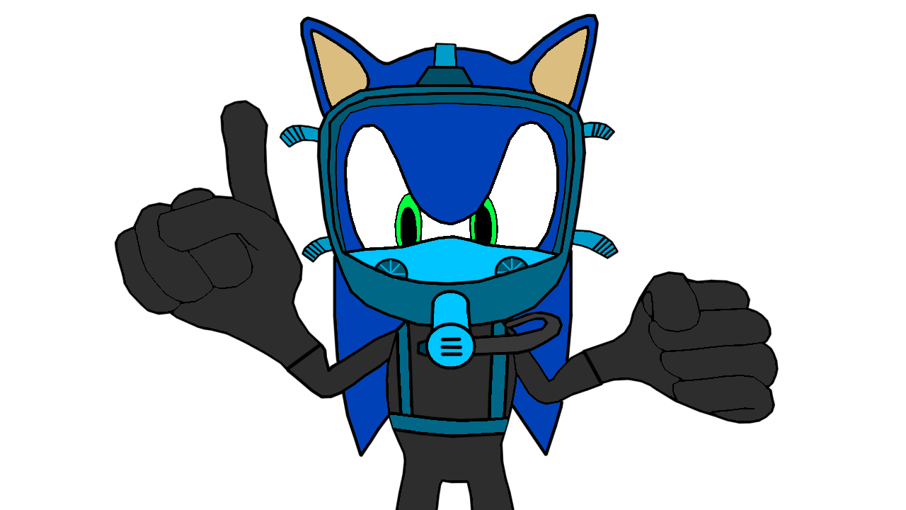 1280x720 Sonic The Hedgehog Wearing Scuba Gear And Wetsuit