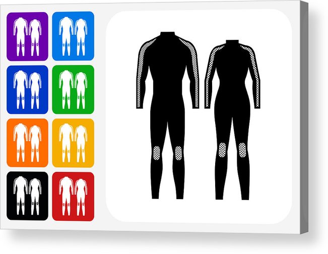 651x504 Wetsuits Icon Square Button Set Acrylic Print