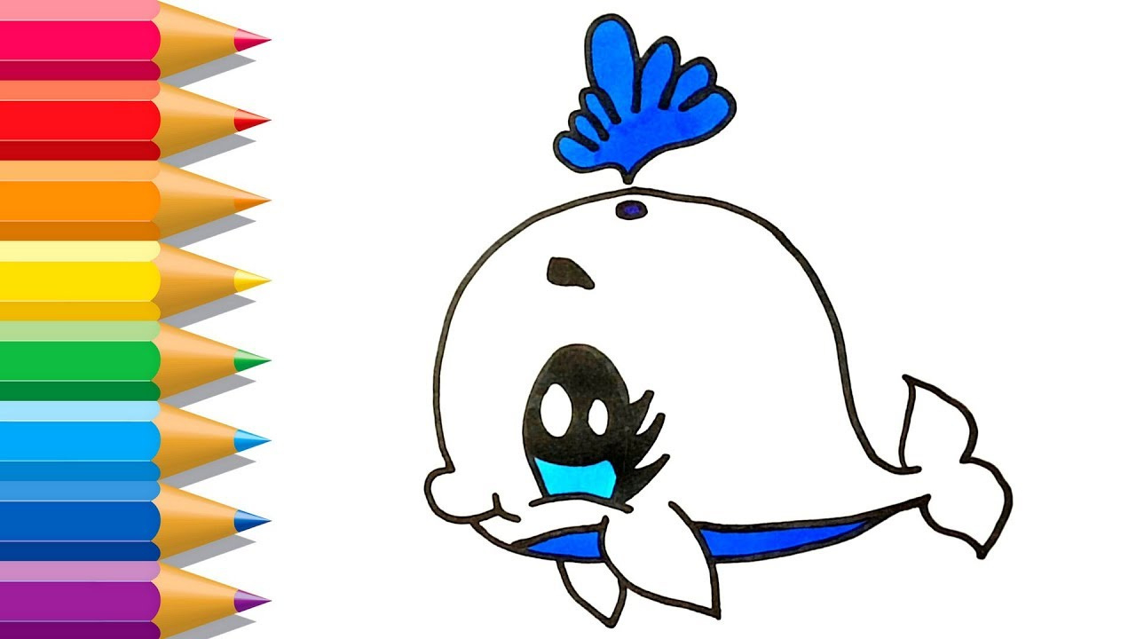 1280x720 How To Draw Cute Whale Fish And Whale Coloring Pages For Kids