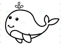 200x150 How To Draw Cute Whale Fish And Whale Coloring Pages For Kids