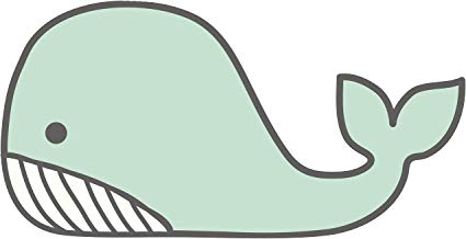 425x218 Simple Cute Mint Green Whale Cartoon Drawing Vinyl