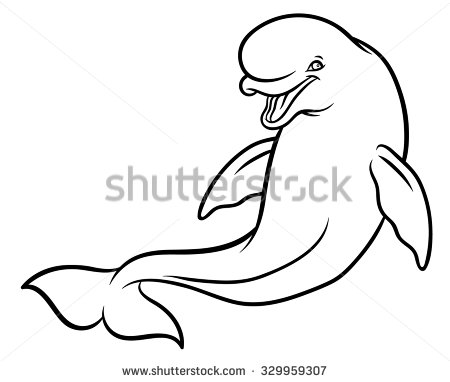 450x382 Happy Smiling Beluga Whale Cartoon Vector Stock Vector