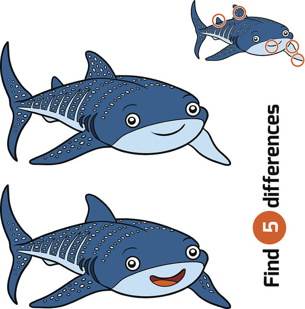 599x606 find differences, whale shark art print