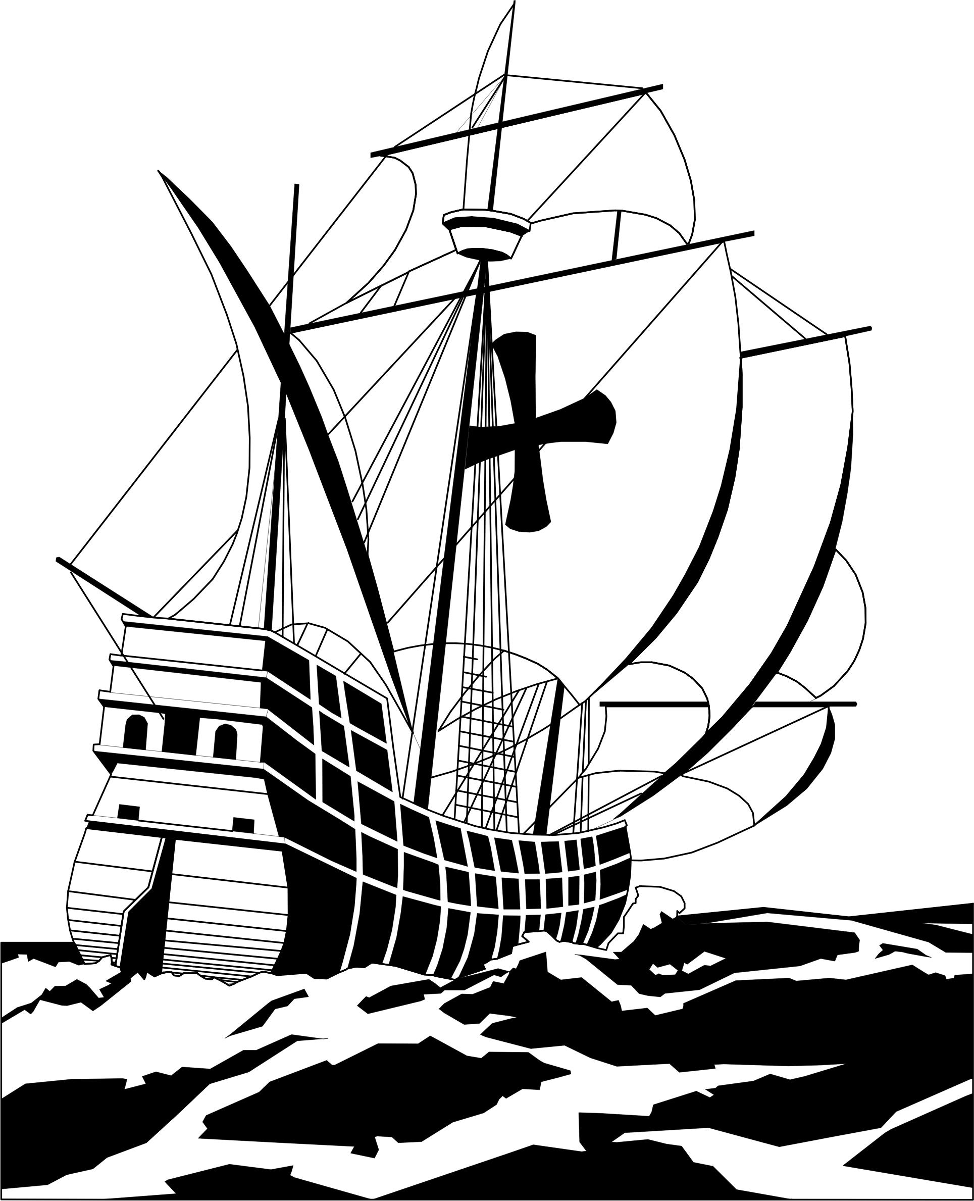 Whaling Ship Drawing