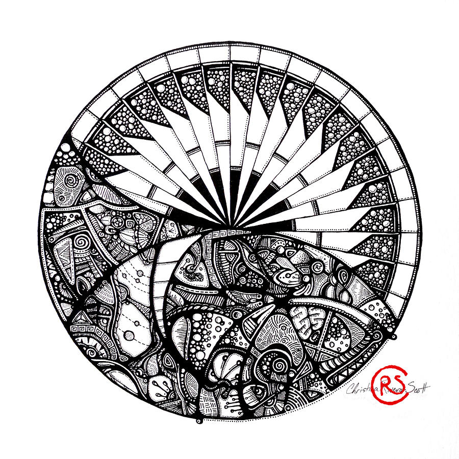 900x900 Horizon Mandala Drawing