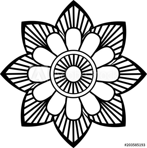 495x500 Mandala Hand Drawing Black And White Hand Drawn Mandala Design