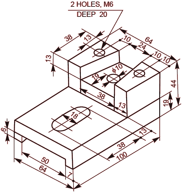 614x627 Orthographic Exercise Cad Drawing Practice Isometric Drawings