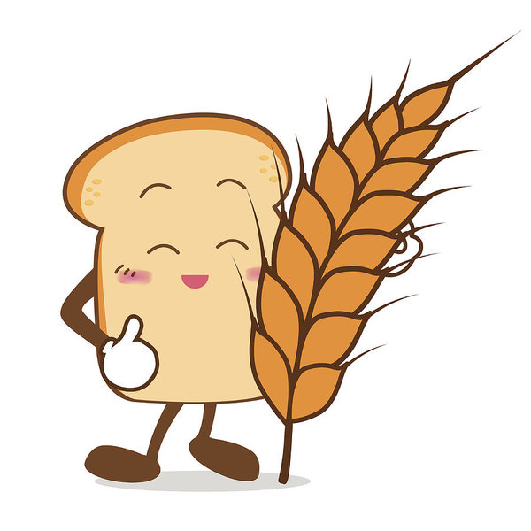 600x600 Bread Isolated Happy Smile Slice Of Bread Cartoon And Wheat Art