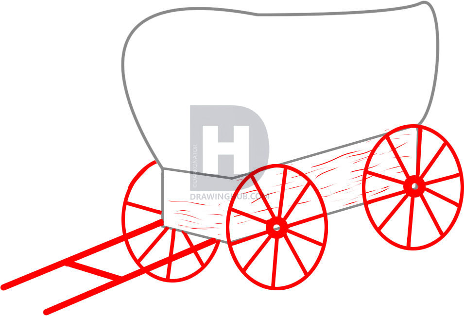 955x651 How To Draw A Wagon, Step