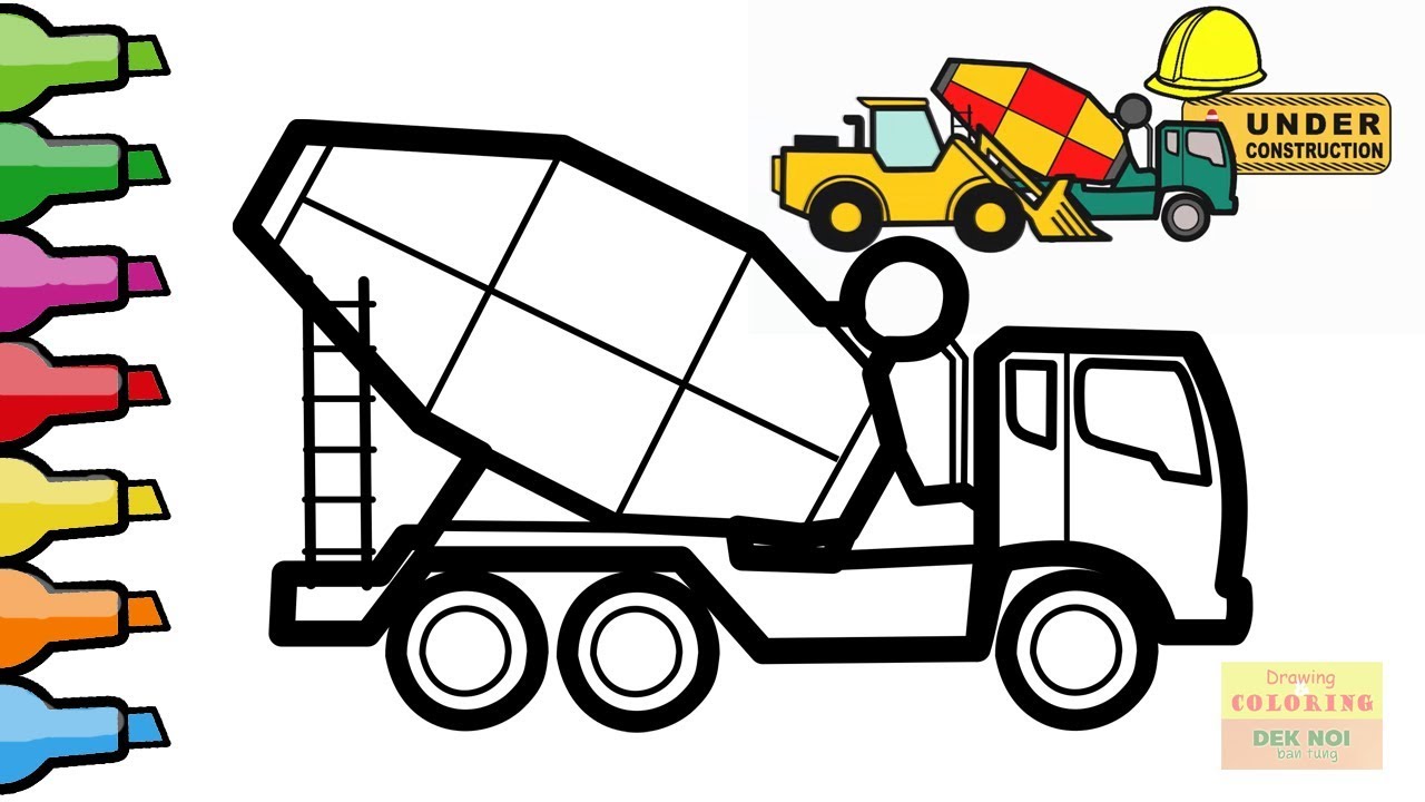 1280x720 Cement Mixer Truck Drawing And Coloring