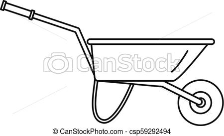 450x273 Farming Wheelbarrow Icon, Outline Style Farming Wheelbarrow Icon