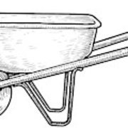 180x180 Wheelbarrow Illustration, Drawing, Engraving, Ink, Line Art
