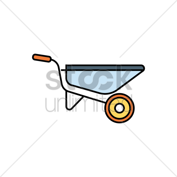 600x600 Wheelbarrow Vector Image
