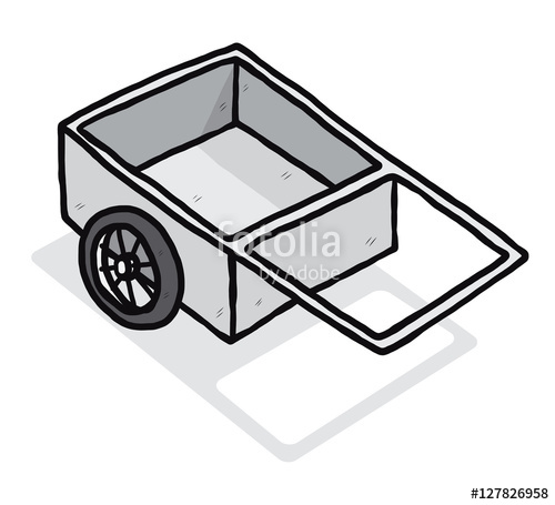 500x455 Wheelbarrow Cartoon Vector And Illustration, Hand Drawn Style