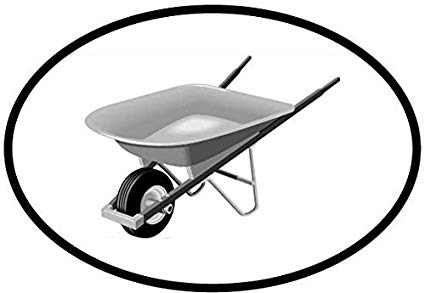 425x293 Wheelbarrow Euro Oval Bumper Sticker Automotive
