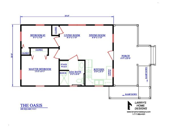 600x464 The Oasis Sq Ft Wheelchair Friendly Home Plans