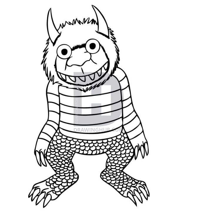 681x720 How To Draw Where The Wild Things Are, Step