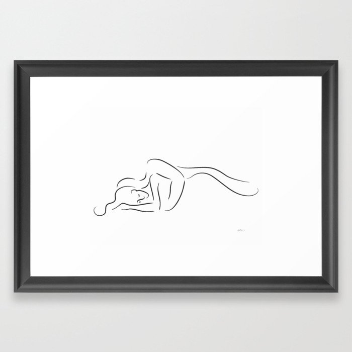 700x700 Romantic Drawing Of A Couple Framed Art Print