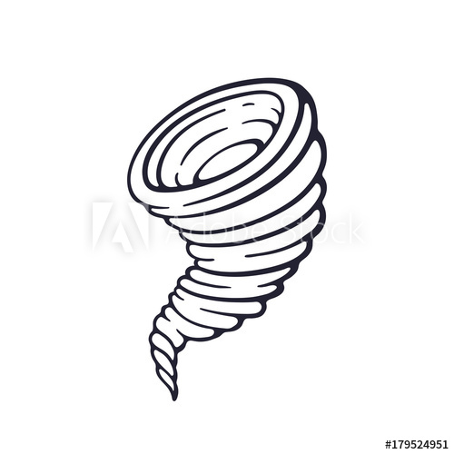 500x500 Vector Illustration Hand Drawn Doodle Of Tornado Swirl Cartoon