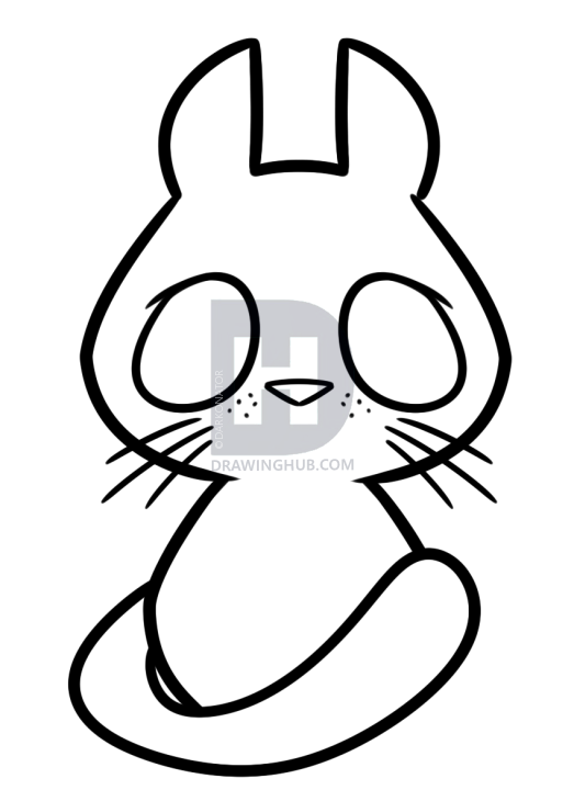 523x720 How To Draw A Stuffed Cat, Step