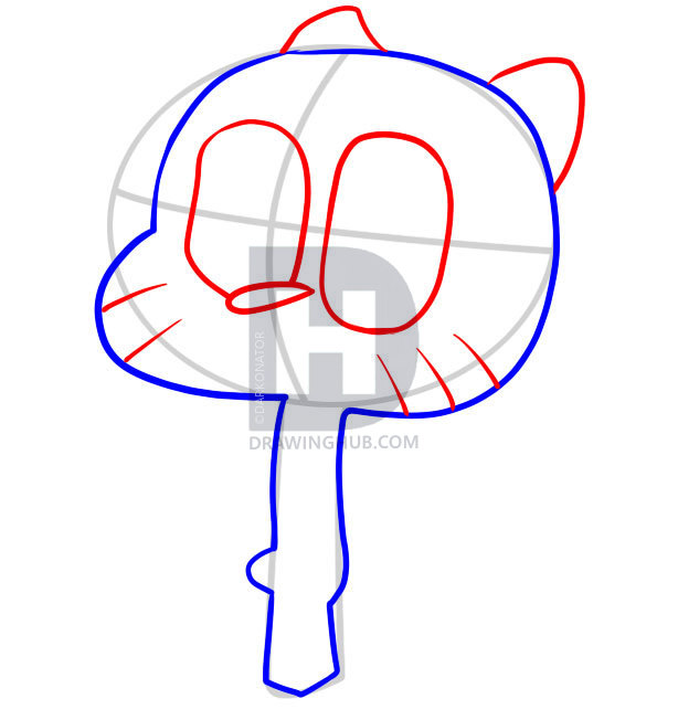 614x652 How To Draw Gumball, Step