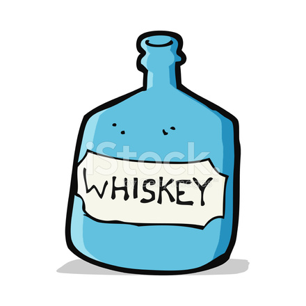 440x440 Cartoon Old Whiskey Bottle Stock Vector