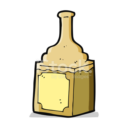 440x440 Cartoon Whiskey Bottle Stock Vector