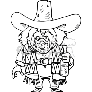 300x300 Drunk Cowboy Drawing Clipart Royalty Free Clipart