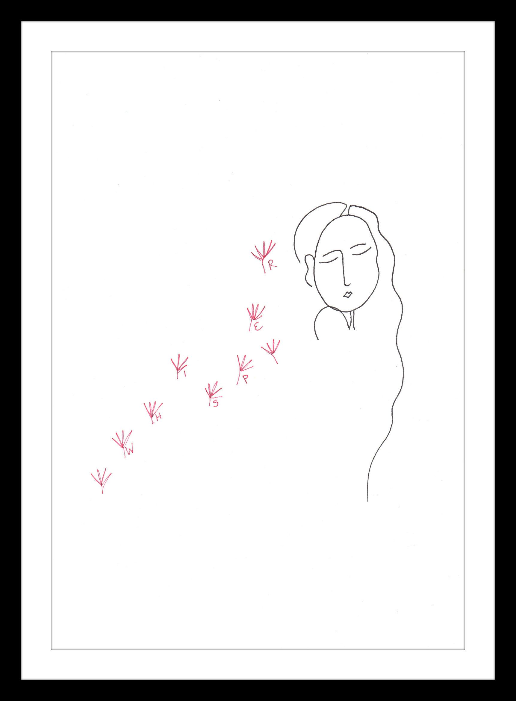 1723x2340 the whisper was brought to her on the wind' doing a blind contour