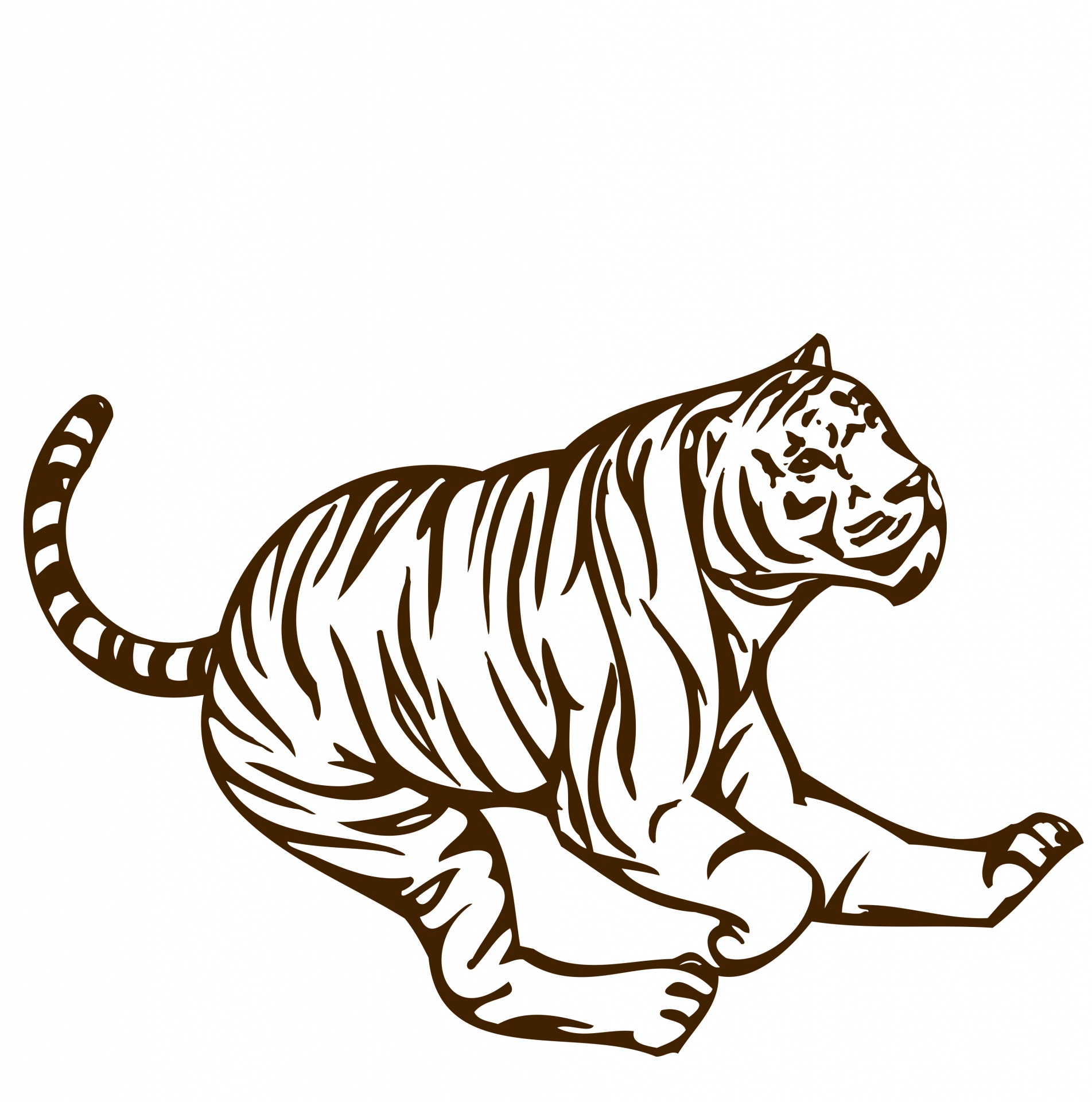 1903x1920 Drawing, Sketch, Brown, Tiger, Animal