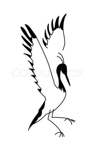 325x480 Japanese Crane Tattoo Designs Stock Image Of 'silhouette Crane