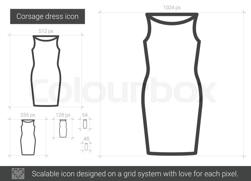 800x576 Corsage Dress Vector Line Icon Stock Vector Colourbox