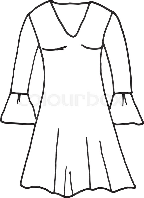 581x800 Illustration Of Clothes Line Drawing Stock Vector Colourbox