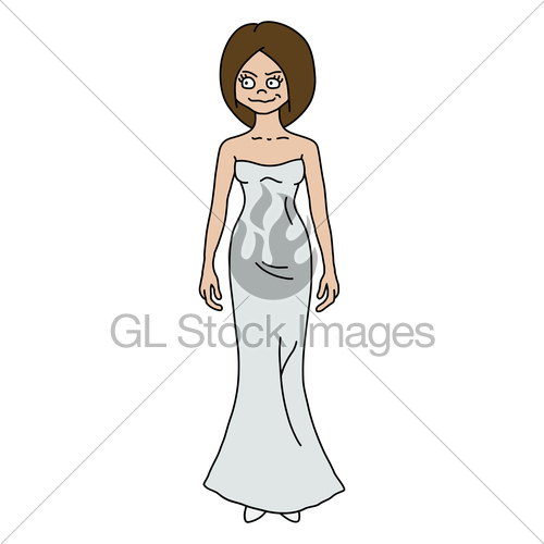 500x500 The Funny Brunette In A White Dress Gl Stock Images