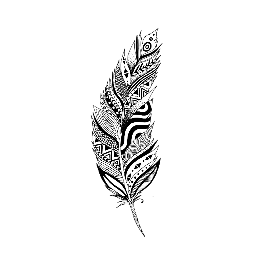 1024x1024 Drawing Feather Boho Transparent Png Clipart Free Download