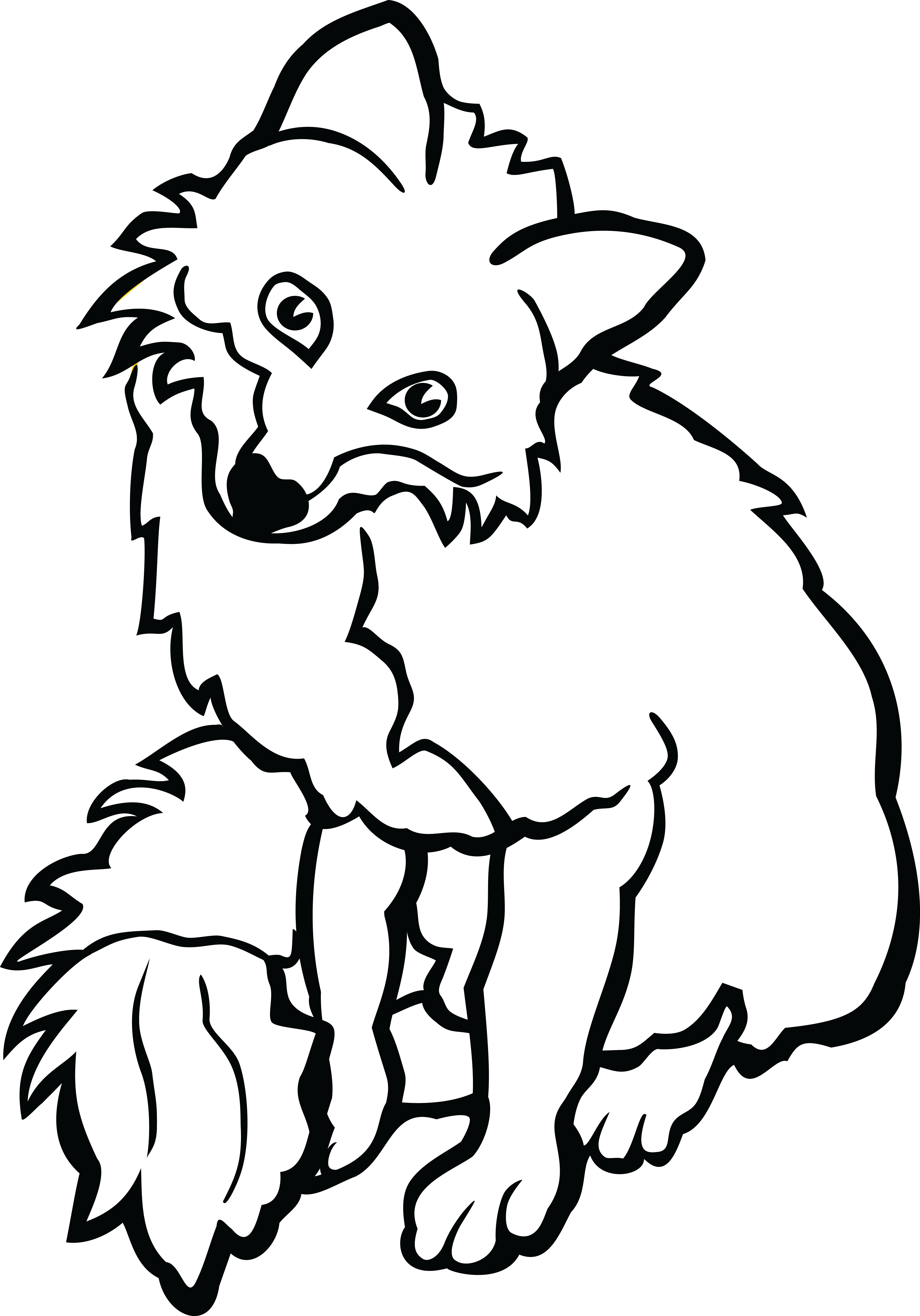 4000x5726 Fox Black And White Clipart