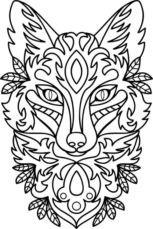 501x750 Red Fox Line Art Drawing Arctic Fox Cc0