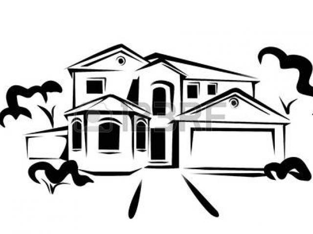 640x480 White House Clipart Line Drawing