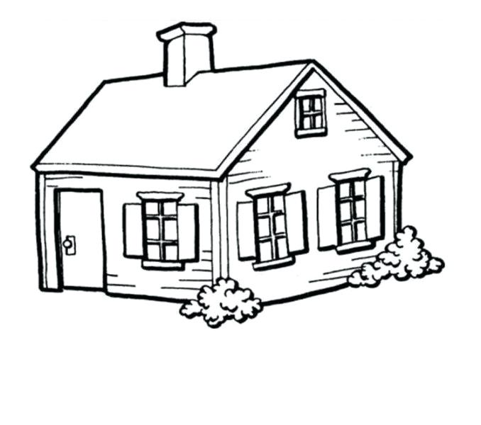 678x600 House Drawing For Children