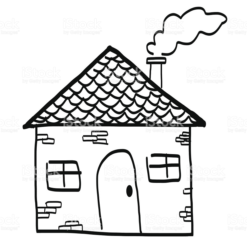1024x1024 House Line Art Group With Items