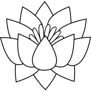 300x300 Lotus Flower Clipart Black White