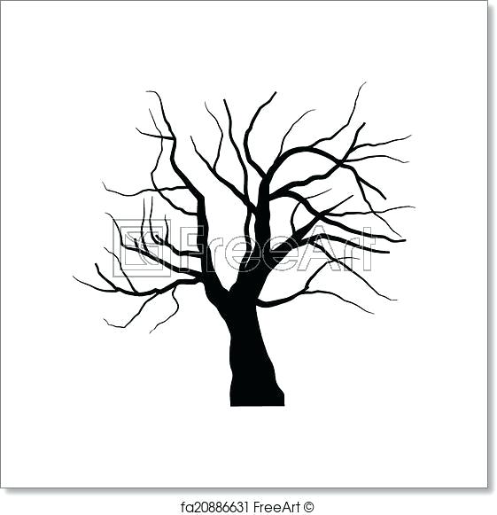 561x581 Dead Oak Tree Clipart Christmas Clip Art Black Lonely Nature Stock