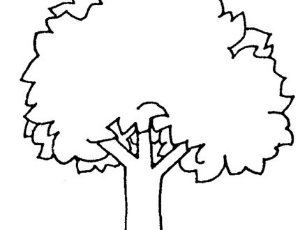 440x330 Oak Tree Coloring Page, Coloring