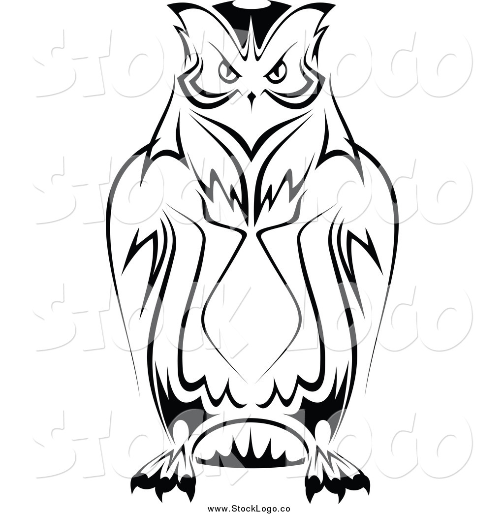 1024x1044 Vector Clipart Of A Black And White Owl Logo