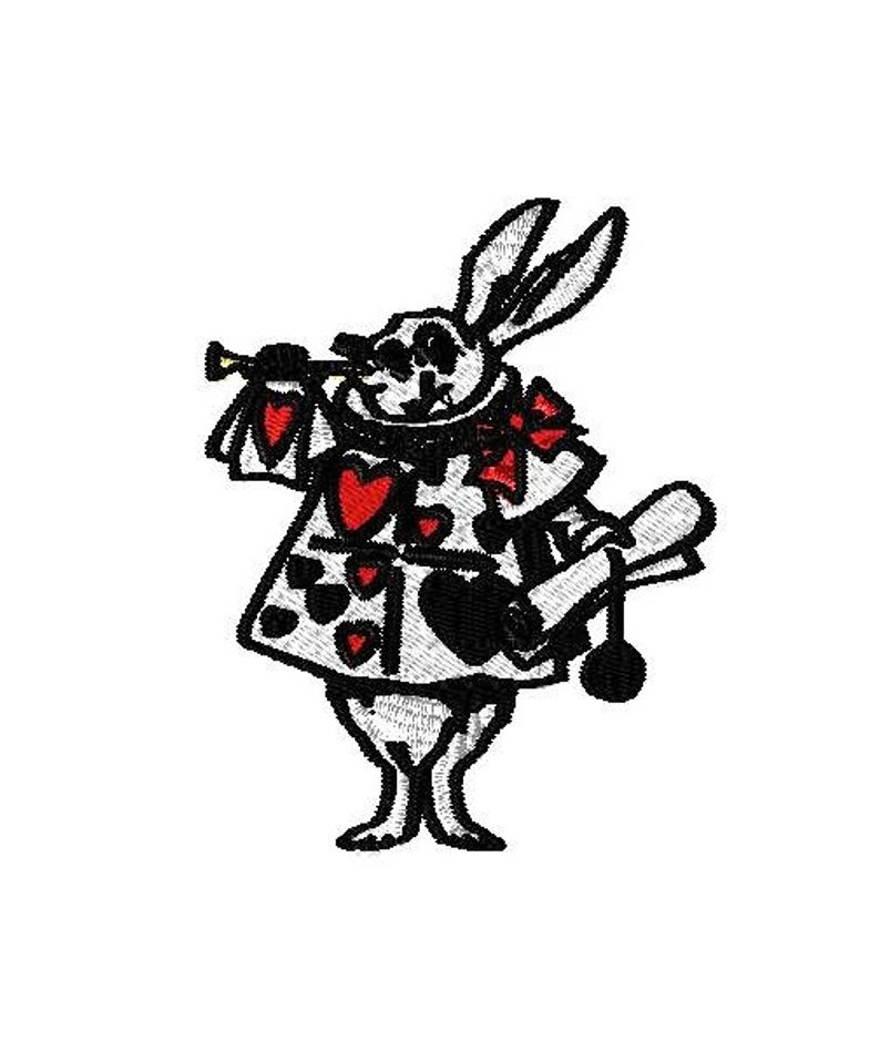 794x939 White Rabbit Alice In Wonderland Embroidery Design Kids Etsy