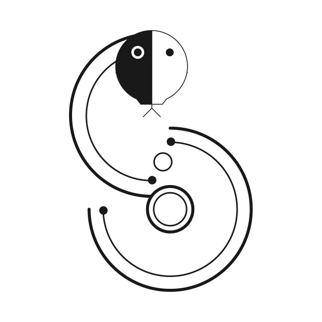 630x630 Snake Geometric Art On Black