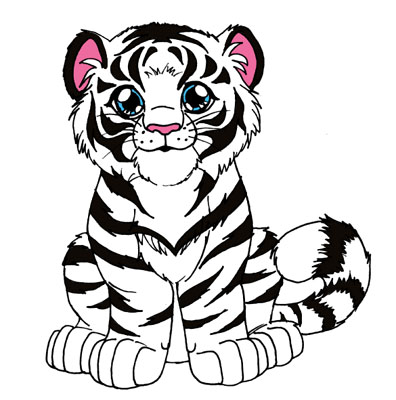 396x400 How To Draw White Tiger