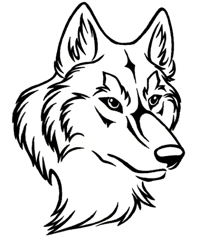 425x486 Wolf Clipart Black And White