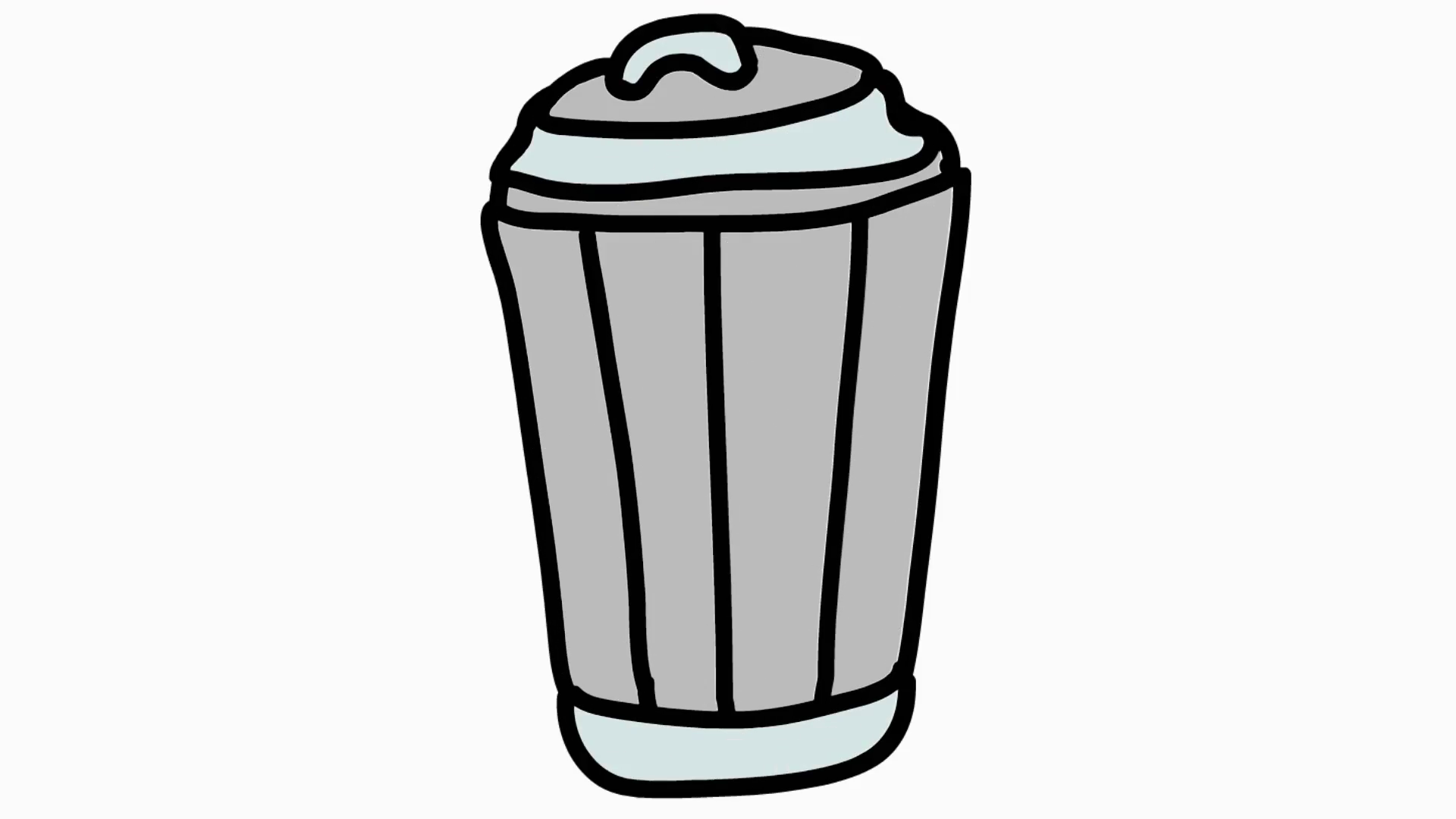1920x1080 Dustbin Animated Illustration Whiteboard Transparent Background