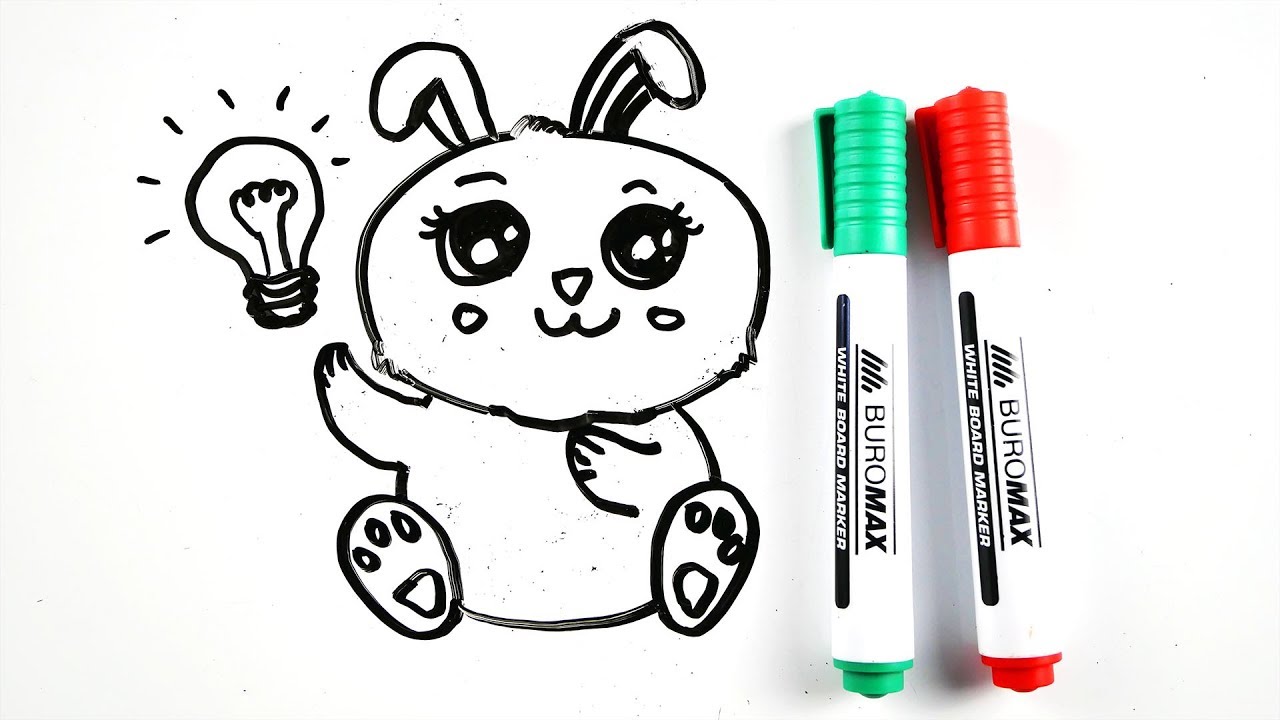 1280x720 How To Draw A Cute Rabbit Easy Stop Motion Whiteboard